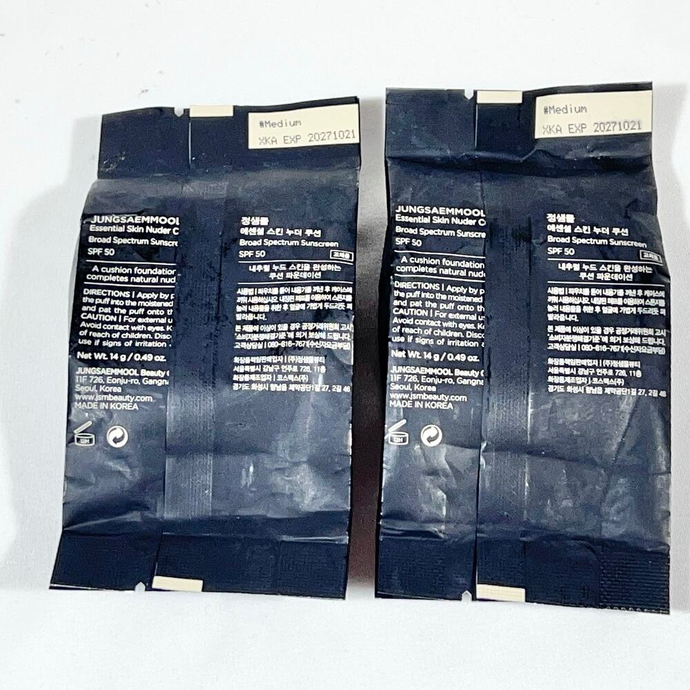 2x Jung Saem Mool Essential Skin Nuder Cushion Refill Medium 14g Exp 10/27 - Picture 2 of 4